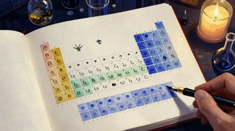 An open memoir manuscript with scientific diagrams in ink blue tones