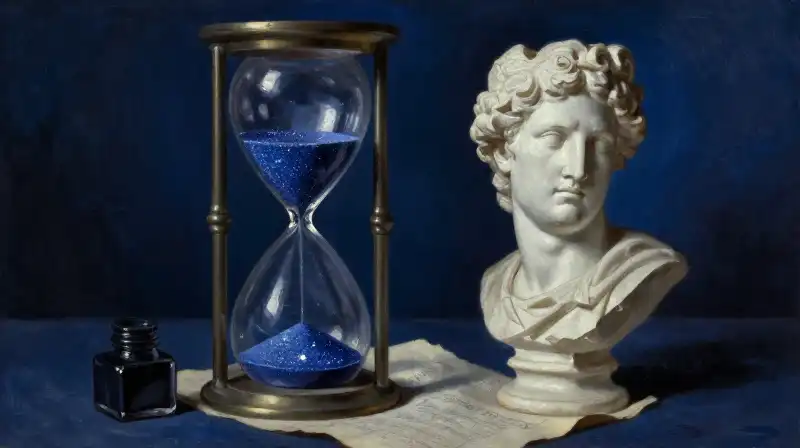 Symbolic literary illustration of hyperbole and classical allusion