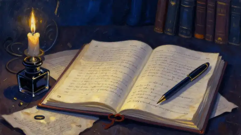 Split view of an emotional storybook and a factual historical ledger