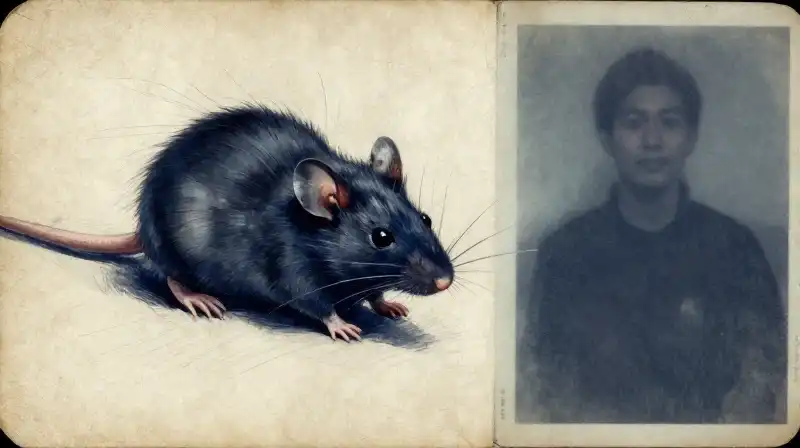 A charcoal sketch merging into an old photograph in deep blue tones